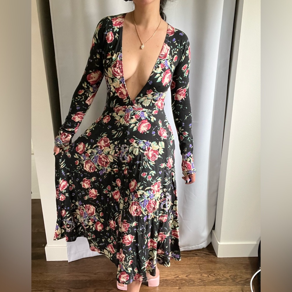 Reformation floral pocket midi dress
